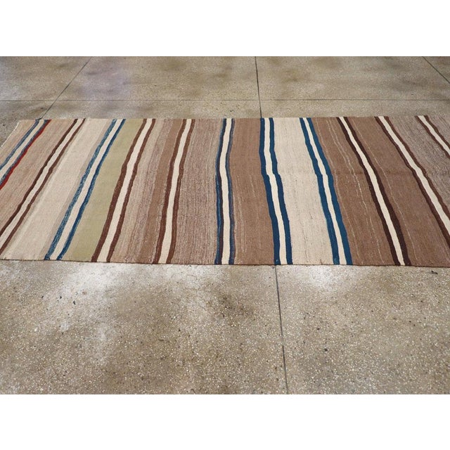 Galerie Shabab Collection Mid-20th Century Persian Flatweave Kilim Wide Gallery Runner For Sale - Image 4 of 8