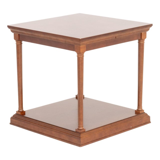 Empire Style Two-Tier Walnut Side Table For Sale