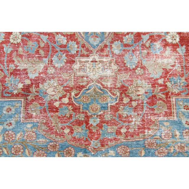1940s Vintage Medallion Hand-Knotted Rug 8’9” X 11’11” For Sale - Image 9 of 11