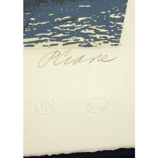 1980s Paula Crane "Troublesome Creek II Signed Numbered Art Etching, Waterfall For Sale - Image 4 of 4