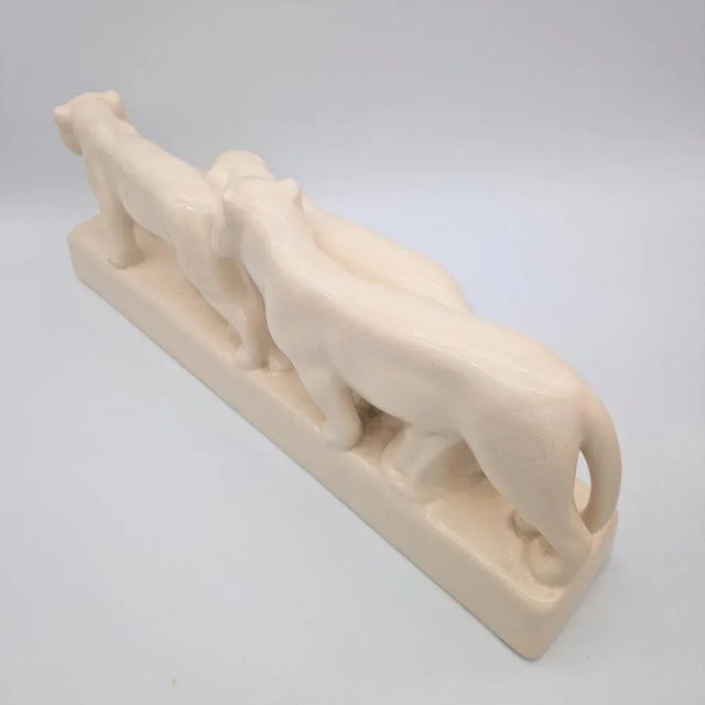 Large Art Deco Lion Figurine, 1930s For Sale - Image 4 of 8