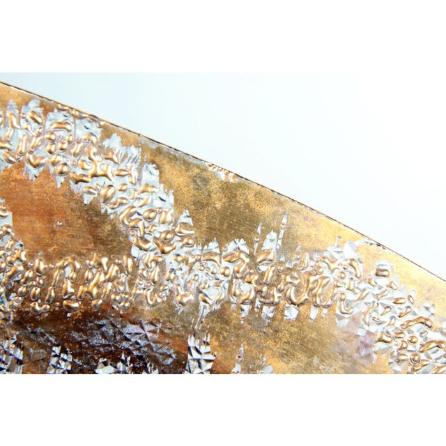 Vintage Hollywood Regency Dorothy Thorpe Gold Glass Serving Platter For Sale - Image 9 of 10