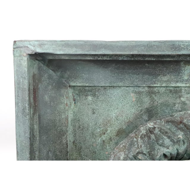 Verdigris Early 20th Century Copper Architectural Rosette Wall Element For Sale - Image 8 of 15