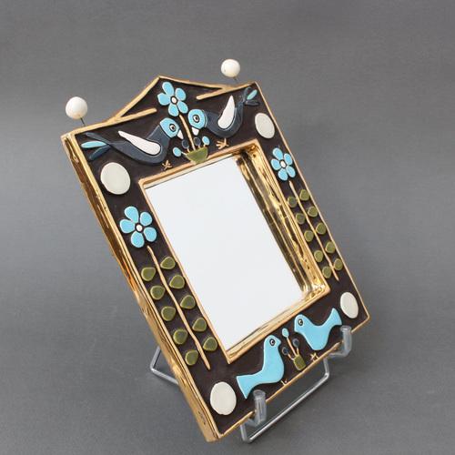 Vintage Ceramic Wall Mirror by Mithé Espelt, 1970s For Sale - Image 4 of 18