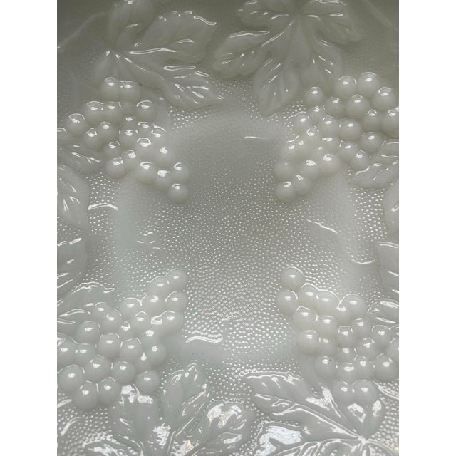White 1950s Anchor Hocking Vineyard Milk Glass Footed Dish For Sale - Image 8 of 8