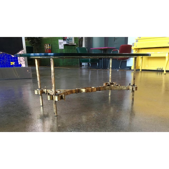 Mid 20th Century Gothic Style Gilt-Iron & Glass Coffee Table Spain For Sale - Image 5 of 13