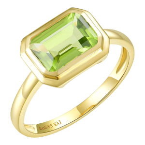 Kai Bella 2.50ctw Emerald-Cut Peridot East-West Ring, Size 6 in 14k Gold (All Sizes Available)