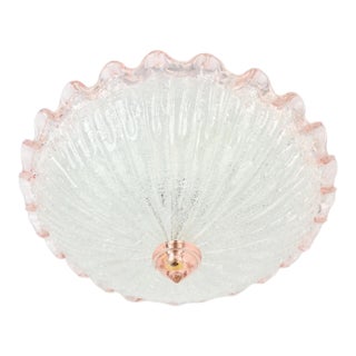 Mid Century Murano Barovier & Toso Attributed Flush Mount For Sale