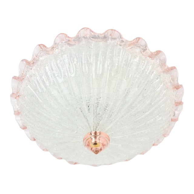 Mid Century Murano Barovier & Toso Attributed Flush Mount For Sale