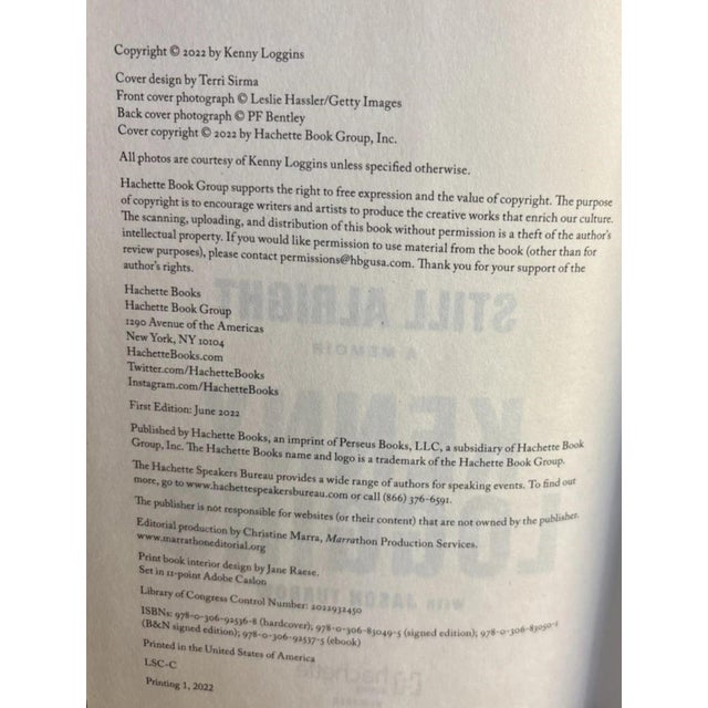 Still Alright: A Memoir Hardcover 6.14.22 by Kenny Loggins With Jason Turbow + Bonus For Sale In Chicago - Image 6 of 7