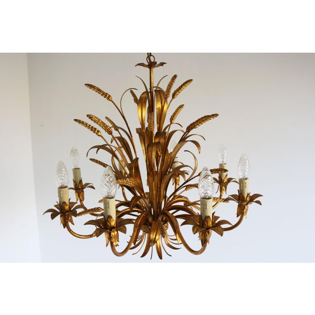 Large Hollywood Regency Sheaf of Wheat 8-Arm Chandelier by Hans Kögl, 1970s For Sale - Image 17 of 17