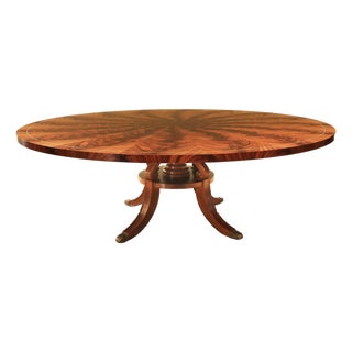 Round Mahogany Dining Table for Seating 10-12 People Natural Finish For Sale
