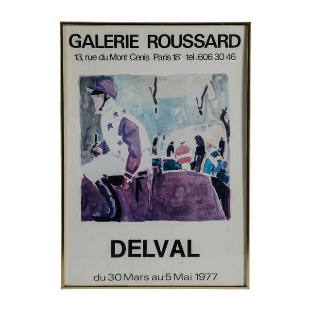 Metal French Galerie Broussard Exhibit Poster by Robert Delval For Sale - Image 7 of 8