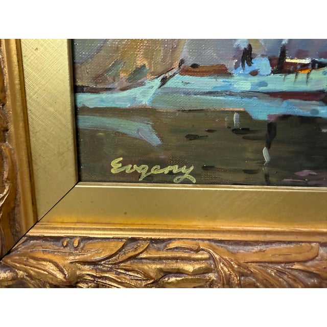 Vintage Original Evgeny Expressionism Nautical Sail Boat Oil Painting on Canvas For Sale - Image 4 of 14