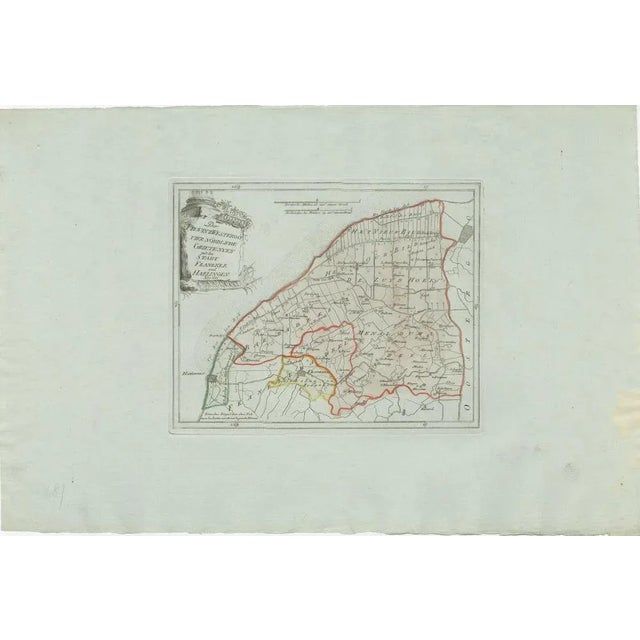 Original engraved map titled Der Provinz Westergo vier nördliche Grietenyen mit der Stadt Franeker und Harlingen,...