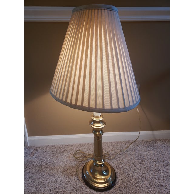 Vintage Frederick Cooper Brass Candlestick Lamp With Shade Chairish