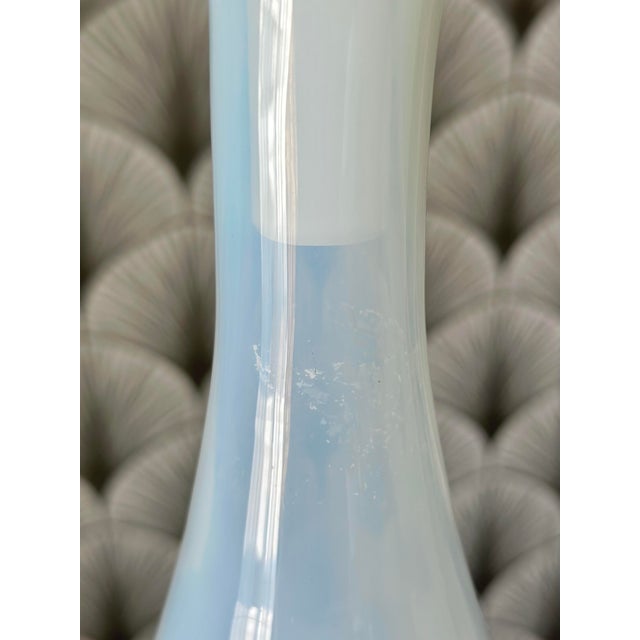 Mid 20th Century Vintage Mid-Century Modern Italian Empoli White Opaline Glass Decanter Genie Bottle For Sale - Image 5 of 12