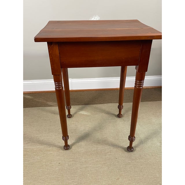 Cherry One-Drawer Table W/ Distinctive Feet -- 19th Century For Sale - Image 9 of 16
