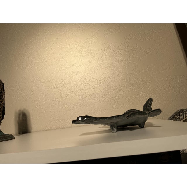 Metal Mid 20th Century Modern Ceramic-Coated Cast Iron Sculptural Equestrian Horse Head Catchall Dish – 9” For Sale - Image 7 of 9