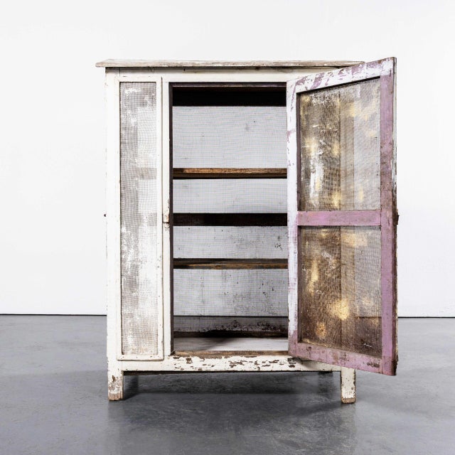 White Large Country House Pantry Cabinet, 1930s For Sale - Image 8 of 10