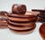 Wood Vintage Caribcraft Mahogany Apple Snack Plates and Cups, Set of 13 For Sale - Image 7 of 15