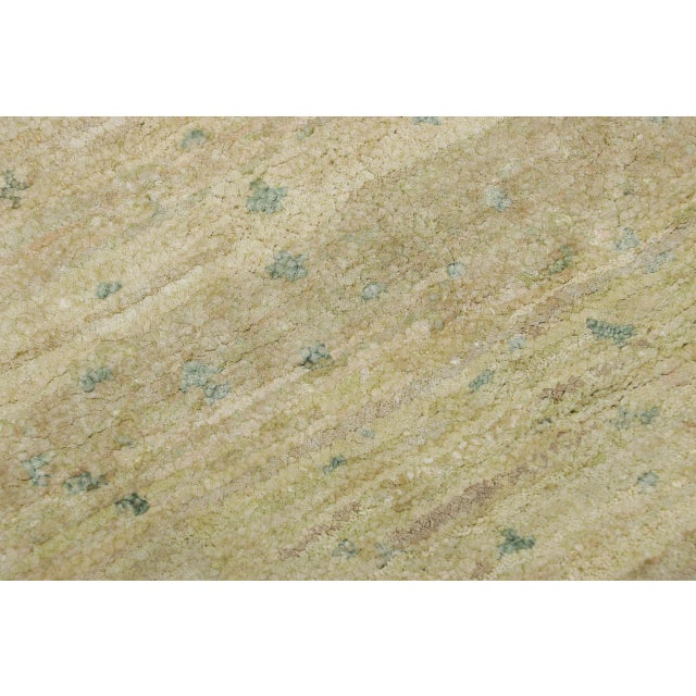 Contemporary Rug & Kilim's Modern Rug in Green and Beige with Blue Geometric Patterns For Sale - Image 3 of 3