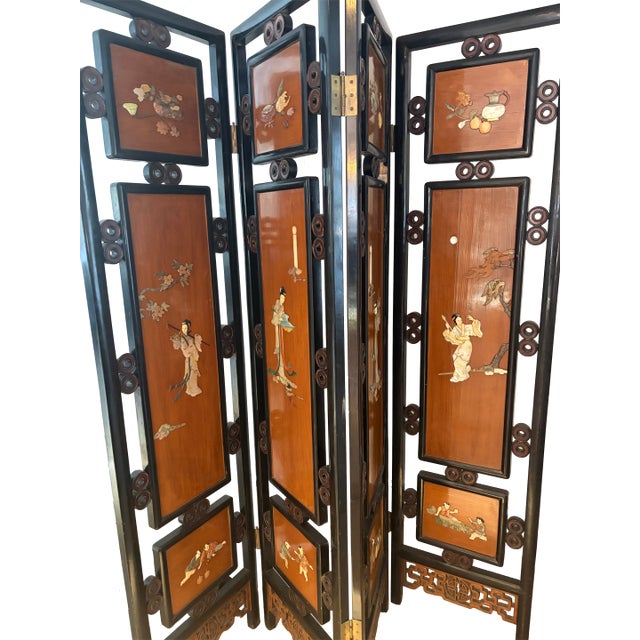 Mid Century Chinese Room Divider Screen For Sale