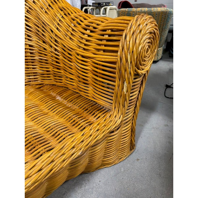 Vintage Rattan Wicker Sofa For Sale - Image 9 of 11