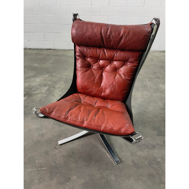 Scandinavian Falcon armchair, attributed to Sigurd Ressell for Vatne Mobler, 1970s. Dimensions: width 78cm, depth 85cm,...