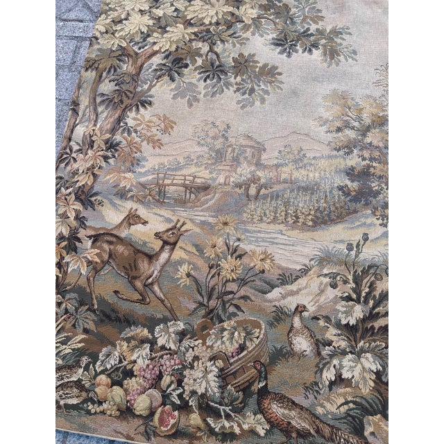 Vintage French Aubusson Style Jacquard Tapestry, 1970s For Sale - Image 3 of 18