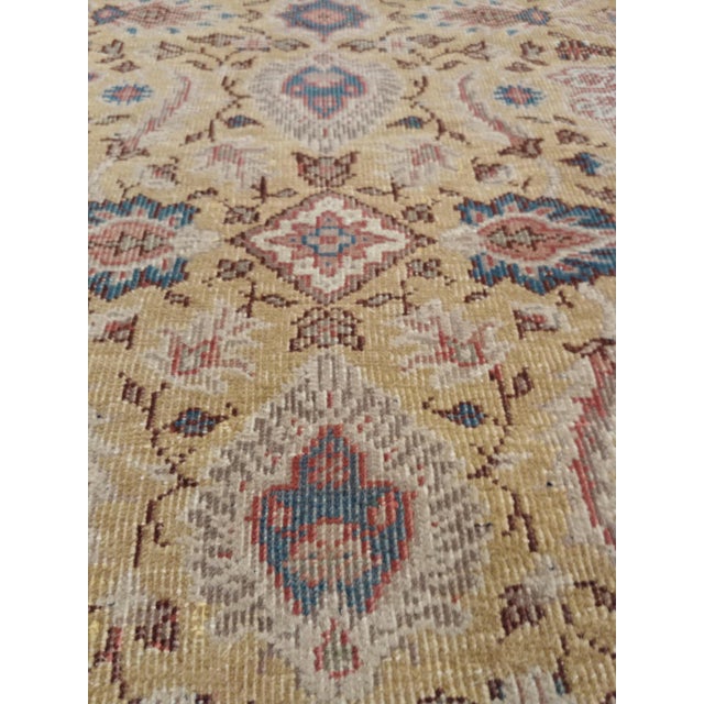 Antique Persian Sultanabad Carpet Handmade Soft Yellow Ground All Over Design For Sale - Image 9 of 16
