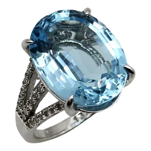 14K White Gold, Diamond, and Blue Topaz Ring 19+ Carats Size 6.25