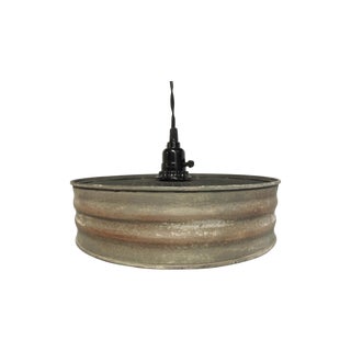 Vintage French Rustic Pendant Light For Sale