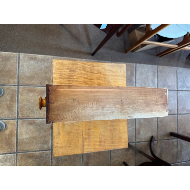 1800’s Solid Beautiful Tiger Maple, Curly Maple / Flame Maple Side Table. For Sale - Image 11 of 11