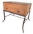 Vintage Mexican Rustic Pine Side Table Nightstand Wrought Iron Base Brutalist For Sale