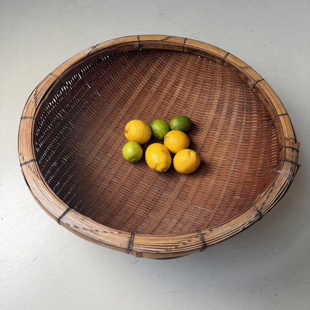 1950s Japanese Bamboo Harvest Basket, 1950s For Sale - Image 5 of 9