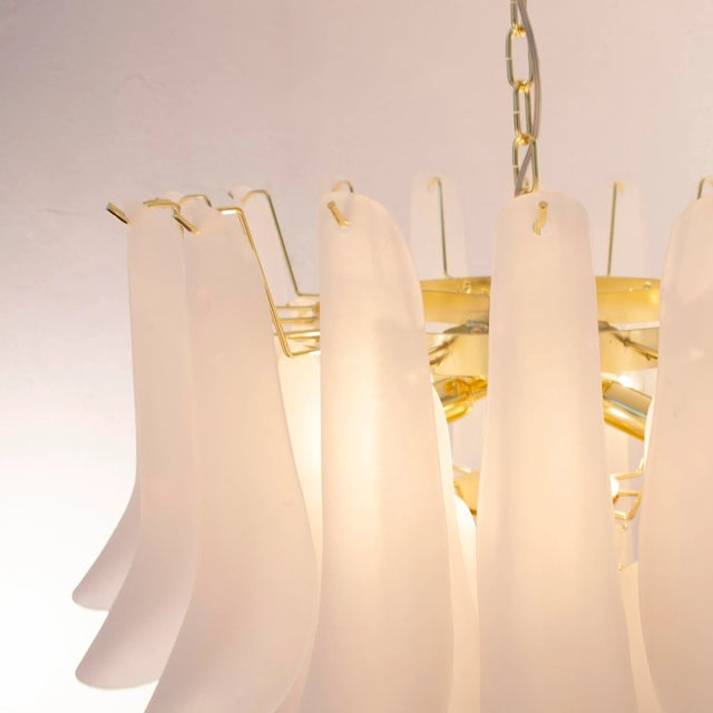 Petal Suspension Chandelier in Murano Glass, Italy For Sale - Image 9 of 11