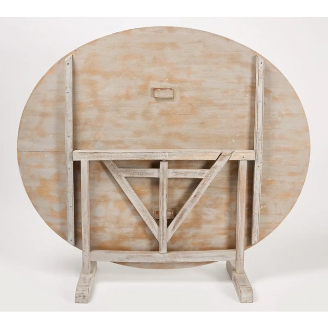 Early 21st Century Vintage French Painted Oval Wine Table For Sale - Image 5 of 7