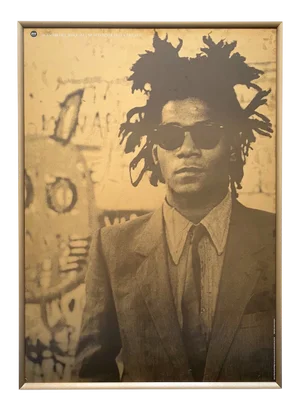 Jean Michel Basquiat Vintage 1999 Photo Lithograph Print Large Framed Italian Exhibition Poster " Zurich, 1982 "