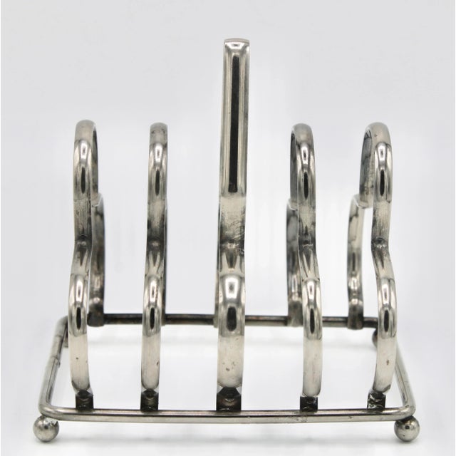 Art Deco Silver-Plate English Toast Rack / Letter Rack For Sale In Tulsa - Image 6 of 8