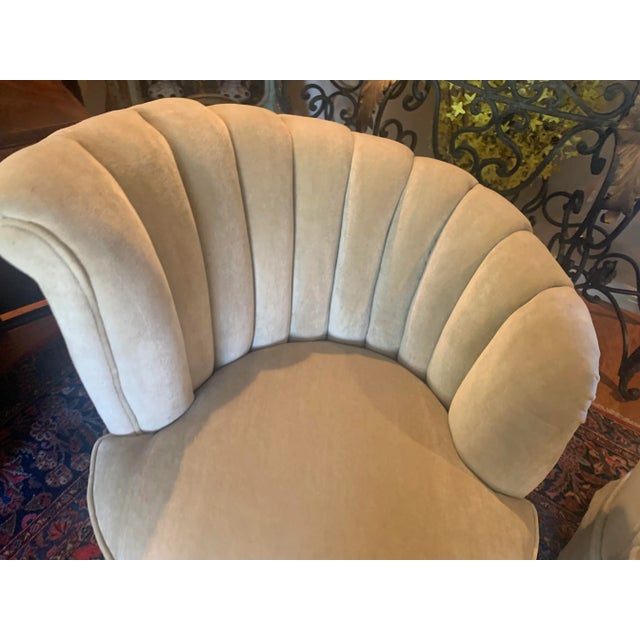 Textile French Art Deco Asymmetrical Hollywood Regency Channel Back - a Pair For Sale - Image 7 of 13