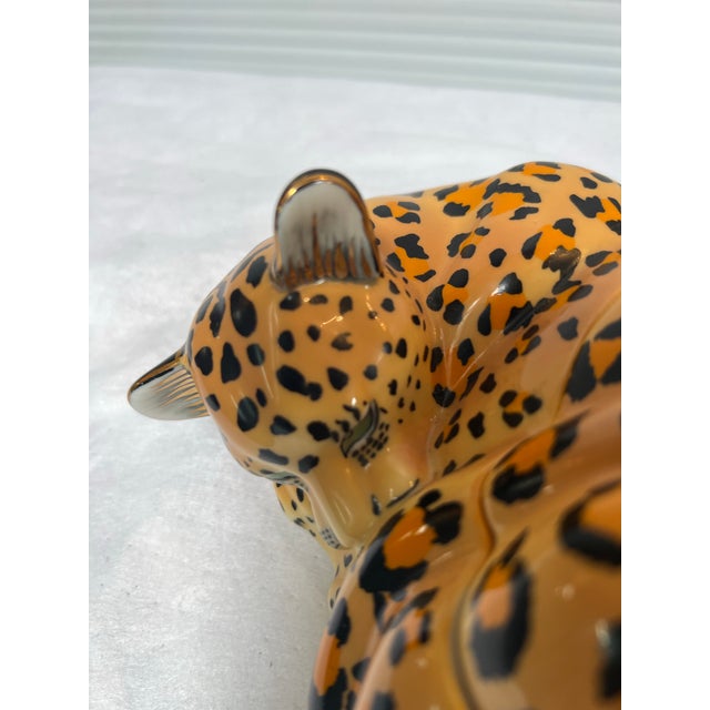 Lynn Chase Jaguar Jungle Covered Jar For Sale In San Francisco - Image 6 of 12
