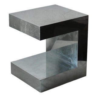 1970s Paul Evans Style Chrome Cantilevered Side Table Night Stand Vintage For Sale