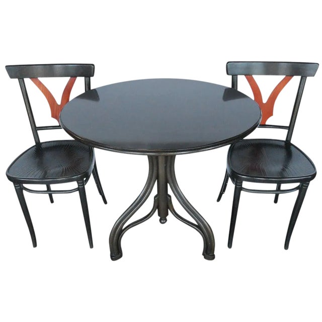 1950s Vintage Thonet Table and Chairs- 3 Pieces For Sale