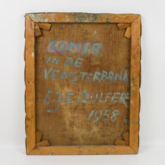 Brutalist Still Life in the Summer, Oil on Canvas Painting by e.j.e. Dulfer For Sale - Image 15 of 18