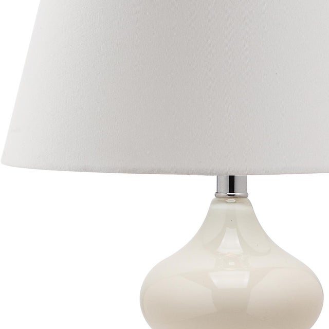 Modern 24 Inch H Double Gourd Glass Table Lamp in Pearl - a Pair For Sale - Image 3 of 7