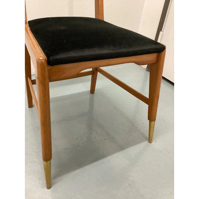 1950s Mid-Century Modern Velvet Couple Dining Chairs by Gio Ponti , Italy 1960s - Set of 2 For Sale - Image 11 of 13