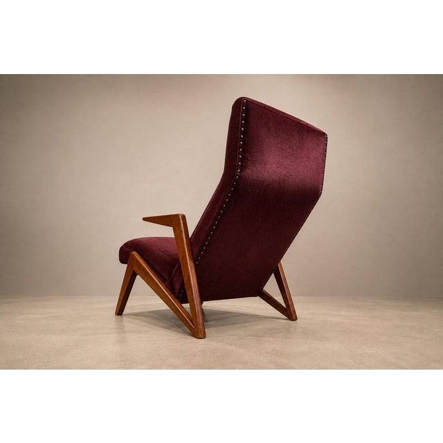 Brazilian Modern Imbuia Wood & Mohair Lounge Armchair, Att. José Zanine Caldas, 1950s – Lot 881 For Sale - Image 14 of 18