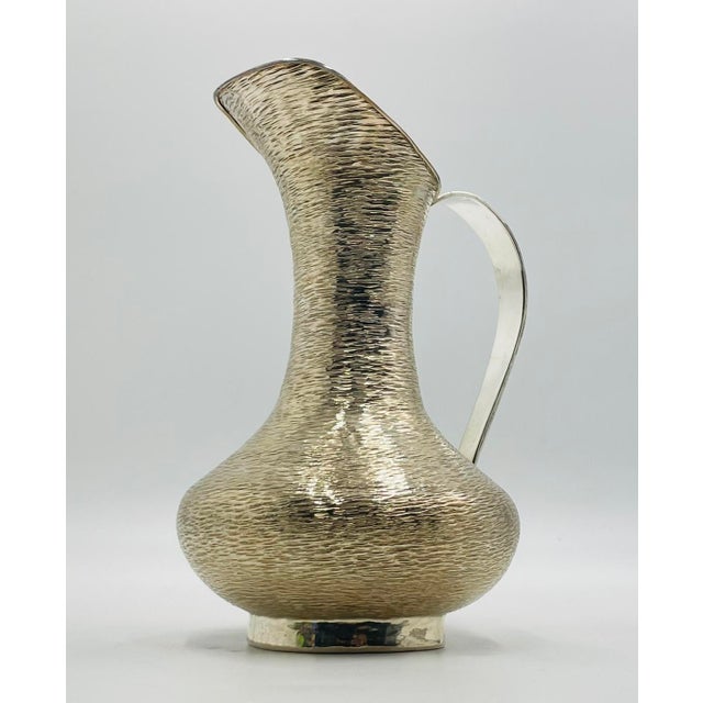1960s Mexican Los Castillo Taxco Silver-Plated Pitcher With Abalone Handle For Sale - Image 9 of 18