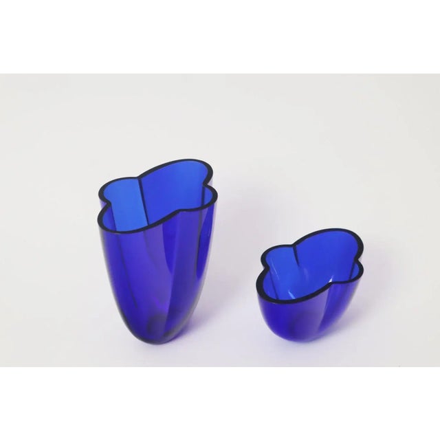 Hand-Blown Royal Blue Vases by Holmegaard, 1980s, Set of 2 For Sale - Image 9 of 13